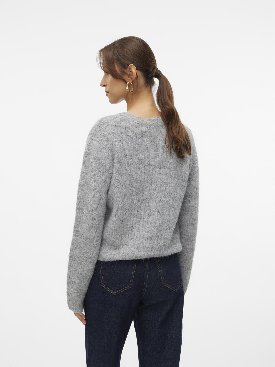 VMNOVAH Knit Cardigan - Medium Grey Melange - VERO MODA & VILA Bergvik